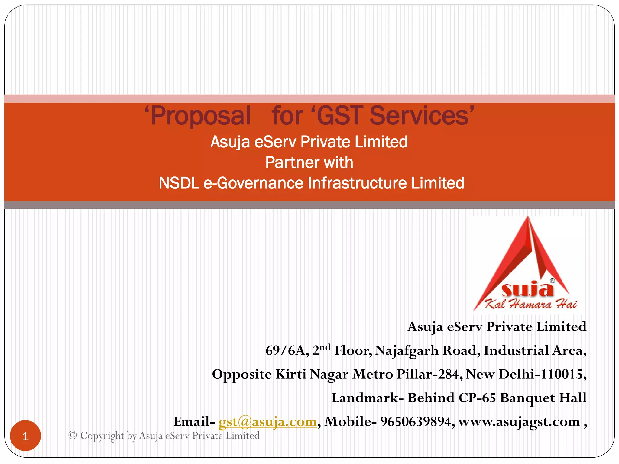 aSuja GST Suvidha Provider (GSP) | PPT