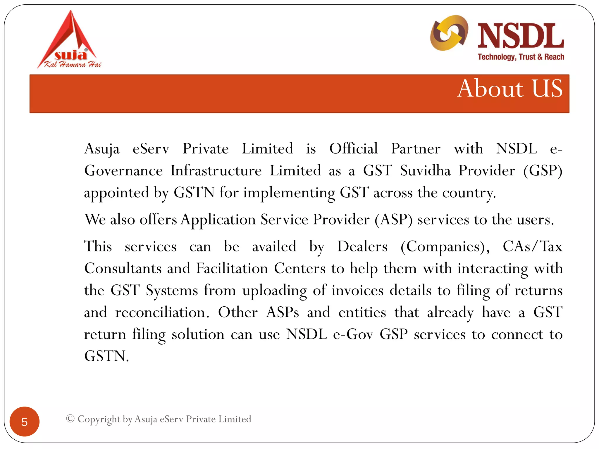 aSuja GST Suvidha Provider (GSP) | PDF