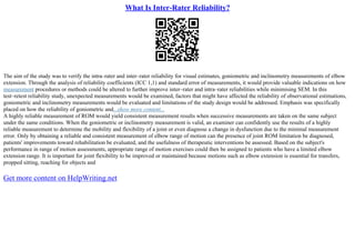 A Summary Of Interrater Reliability | PDF