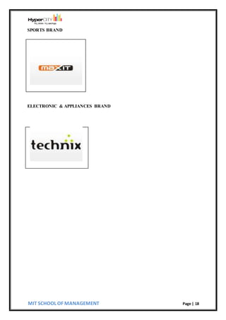 MIT SCHOOL OF MANAGEMENT Page | 18
SPORTS BRAND
ELECTRONIC & APPLIANCES BRAND
 