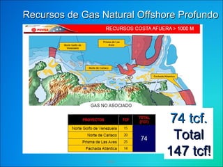 DJGC Recursos de Gas Natural Offshore Profundo 74 tcf. Total 147 tcf! 