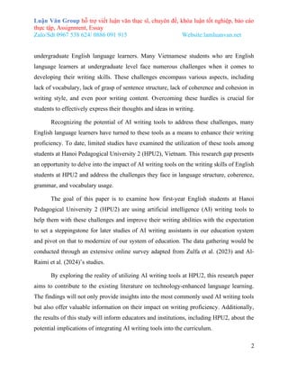 A Survey of English Major Undergraduates at Hanoi Pedagogical ...