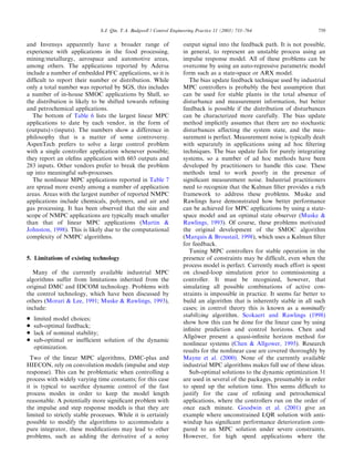 A survey of industrial model predictive control technology (2003) | PDF