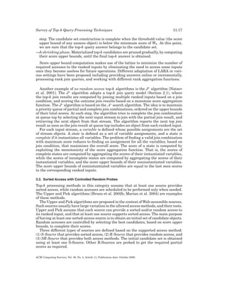 A survey of top k query processing techniques in relational database ...