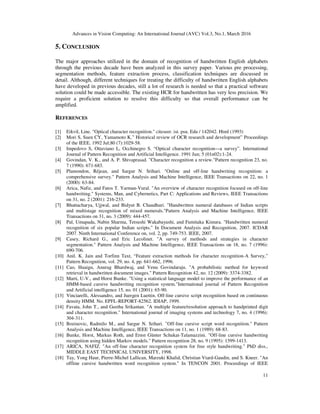 A SURVEY ON HANDWRITTEN CHARACTER RECOGNITION (HCR) TECHNIQUES FOR ...