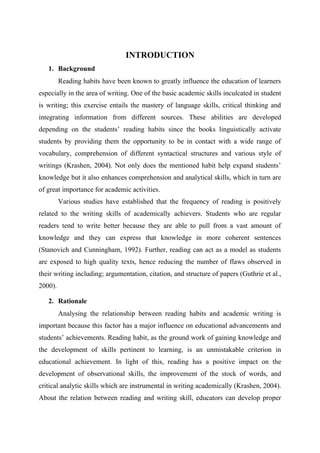 A survey on impact of reading habit on academic writing to IBD students ...