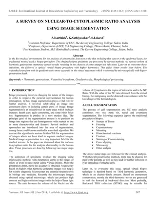 A survey on nuclear to-cytoplasmic ratio analysis using image ...
