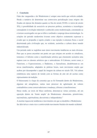 As vanguardas do modernismo