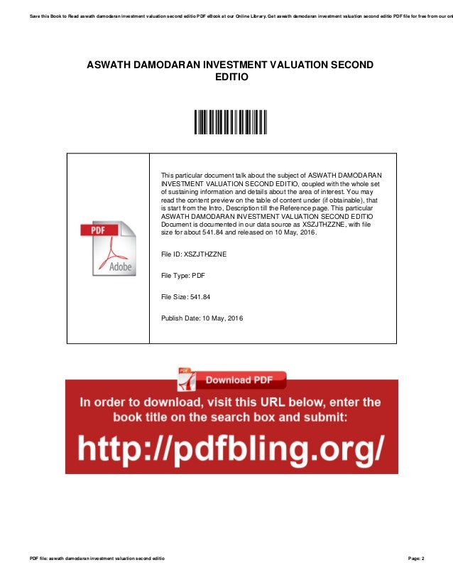 damodaran on valuation 2nd edition rapidshare files damodaran on valuation 2nd edition rapidshare files