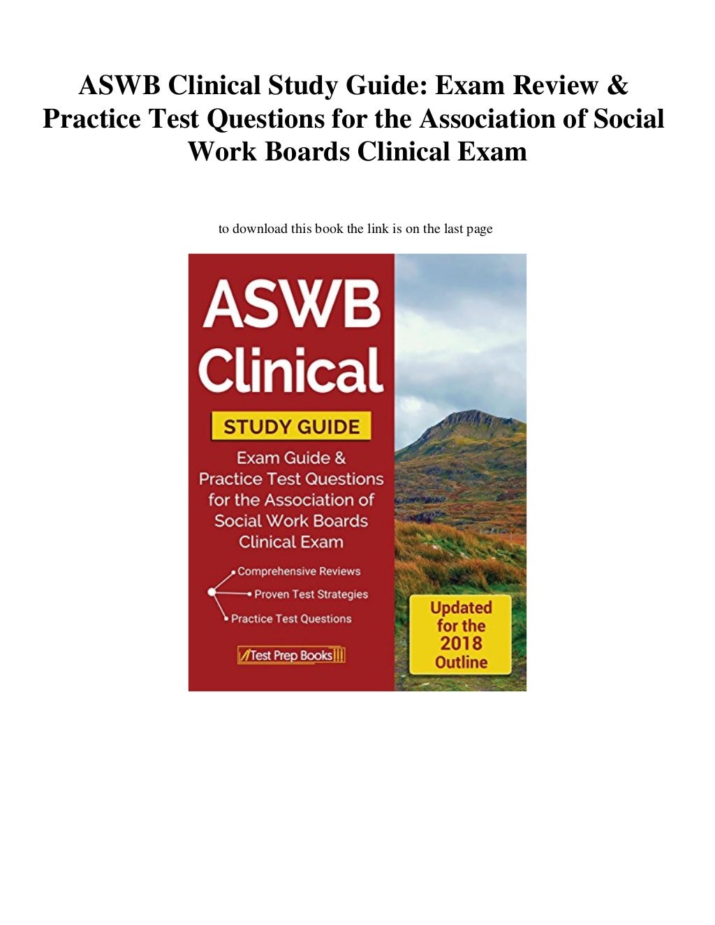 [DOWNLOAD] ASWB Clinical Study Guide Exam Review & Practice Test