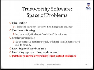 Automated Program Repair Keynote talk | PPTX