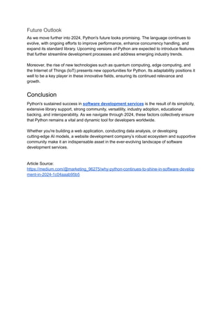 Python Continues to Shine in Software Development | PDF