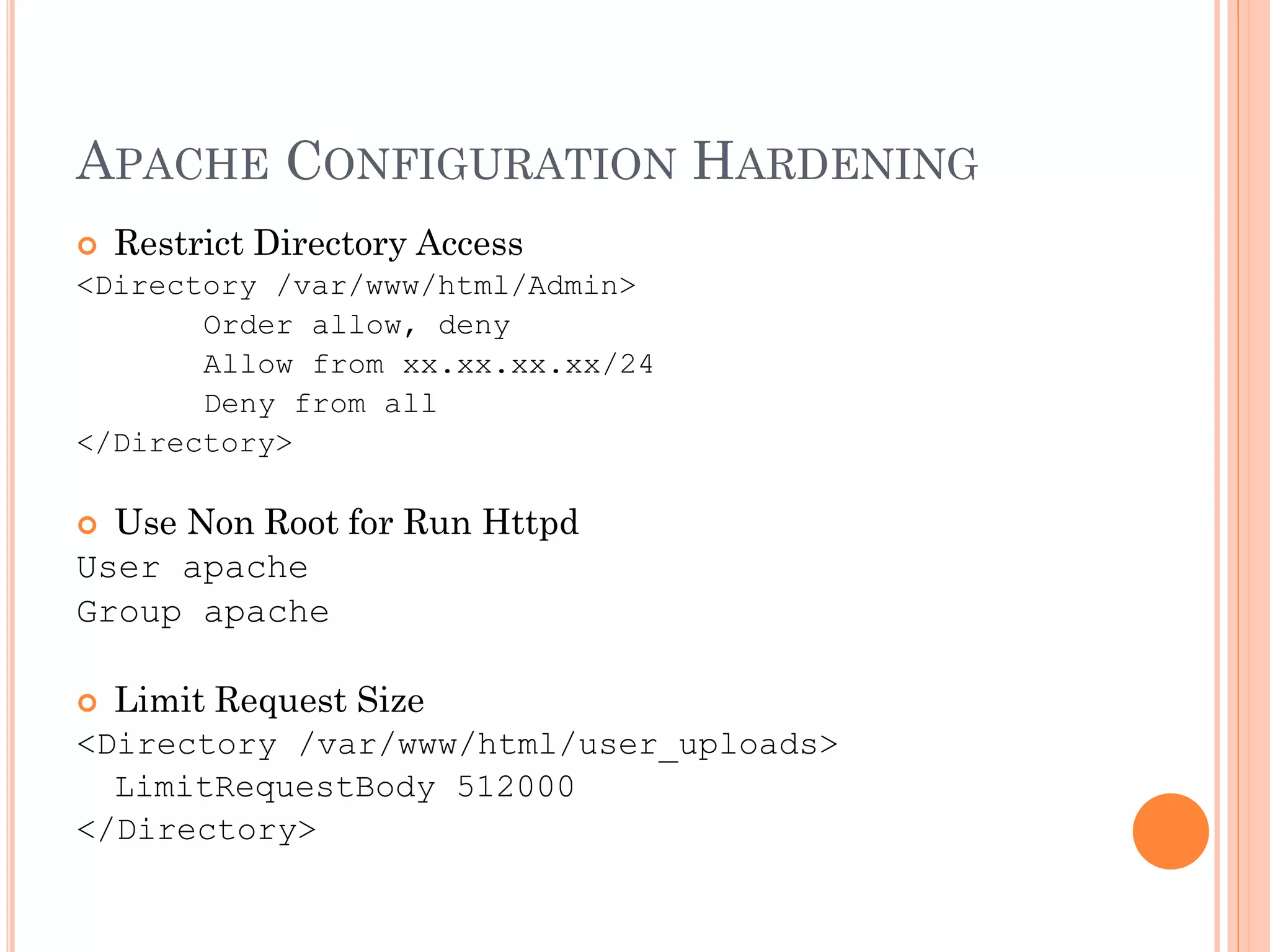 Hardening apache web server by aswin ppt