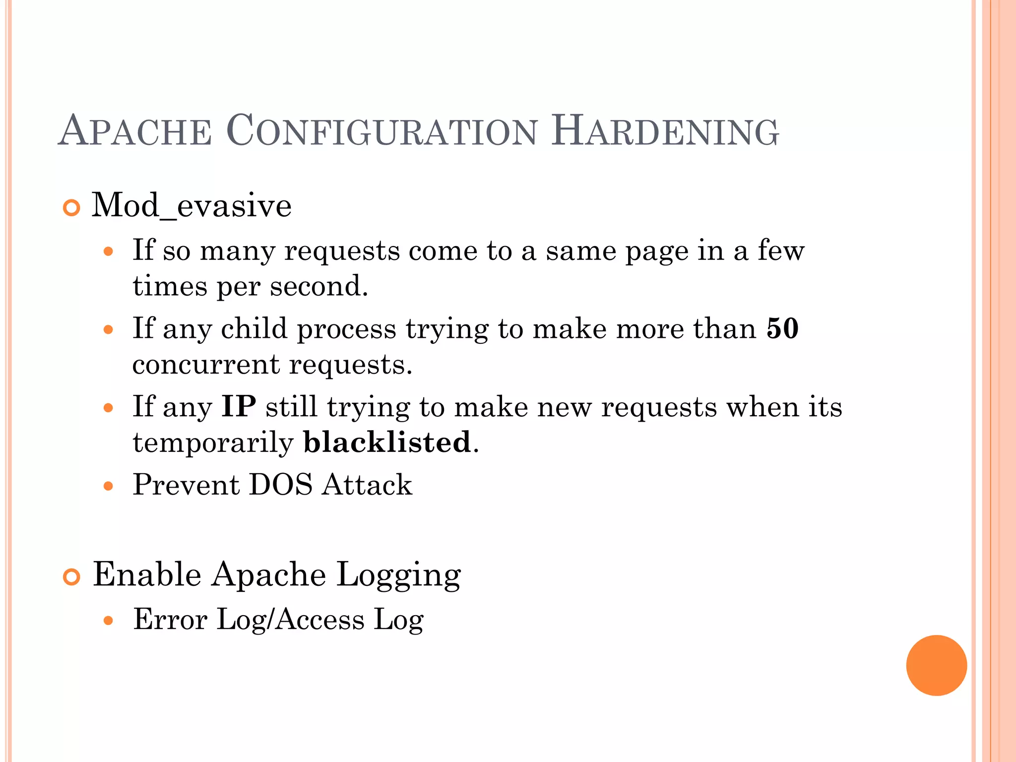 Hardening apache web server by aswin ppt