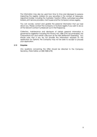 Prospectus and Appendix February 2012