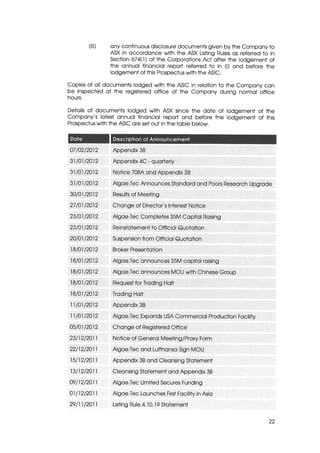 Prospectus and Appendix February 2012