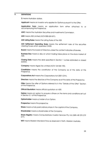 Prospectus and Appendix February 2012
