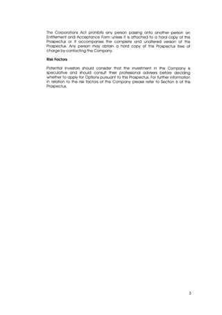 Prospectus and Appendix February 2012