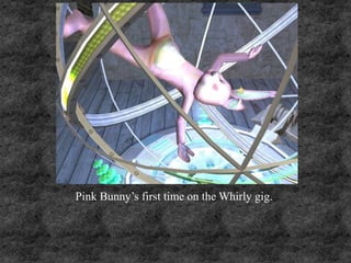 Pink Bunny’s first time on the Whirly gig.
 