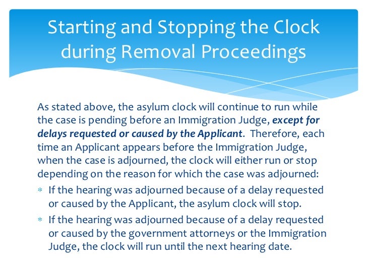 Asylum Clock & Employment Authorization