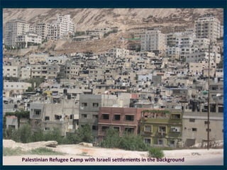 Palestinian Refugee Camp with Israeli settlements in the background 