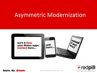 www.redpilldevelopment.comlearn. do. dream.
Asymmetric Modernization
 