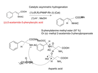 Catalytic asymmetric hydrogenation
               COOH
                       (1)-(R,R)-PNNP-Rh (I) (Cat)
            NHAC...