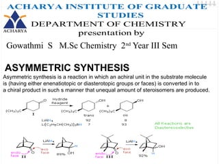 Asymmetric synthesis Introduction enantiomeric excess | PPTX