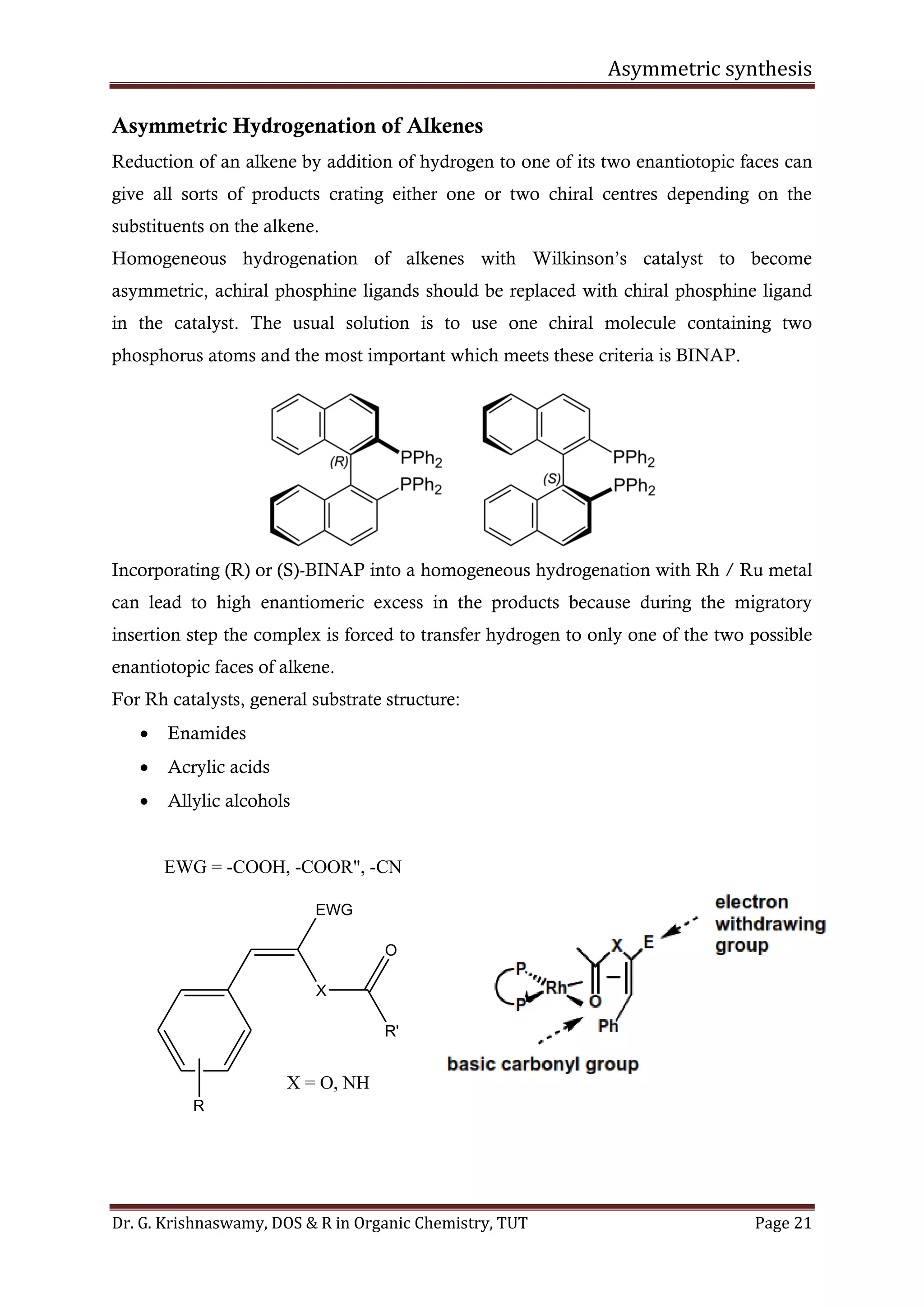 Asymmetric synthesis notes | PDF