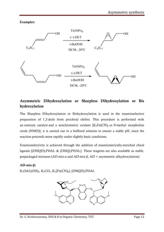 Asymmetric synthesis notes | PDF
