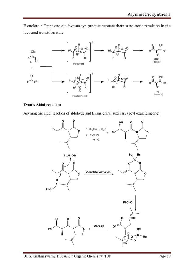 Asymmetric synthesis notes | PDF