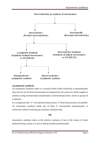 Asymmetric synthesis notes | PDF