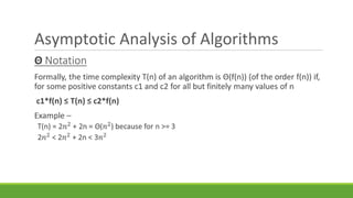 Lecture 5: Asymptotic analysis of algorithms | PPTX