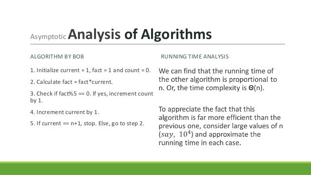 Lecture 5: Asymptotic analysis of algorithms