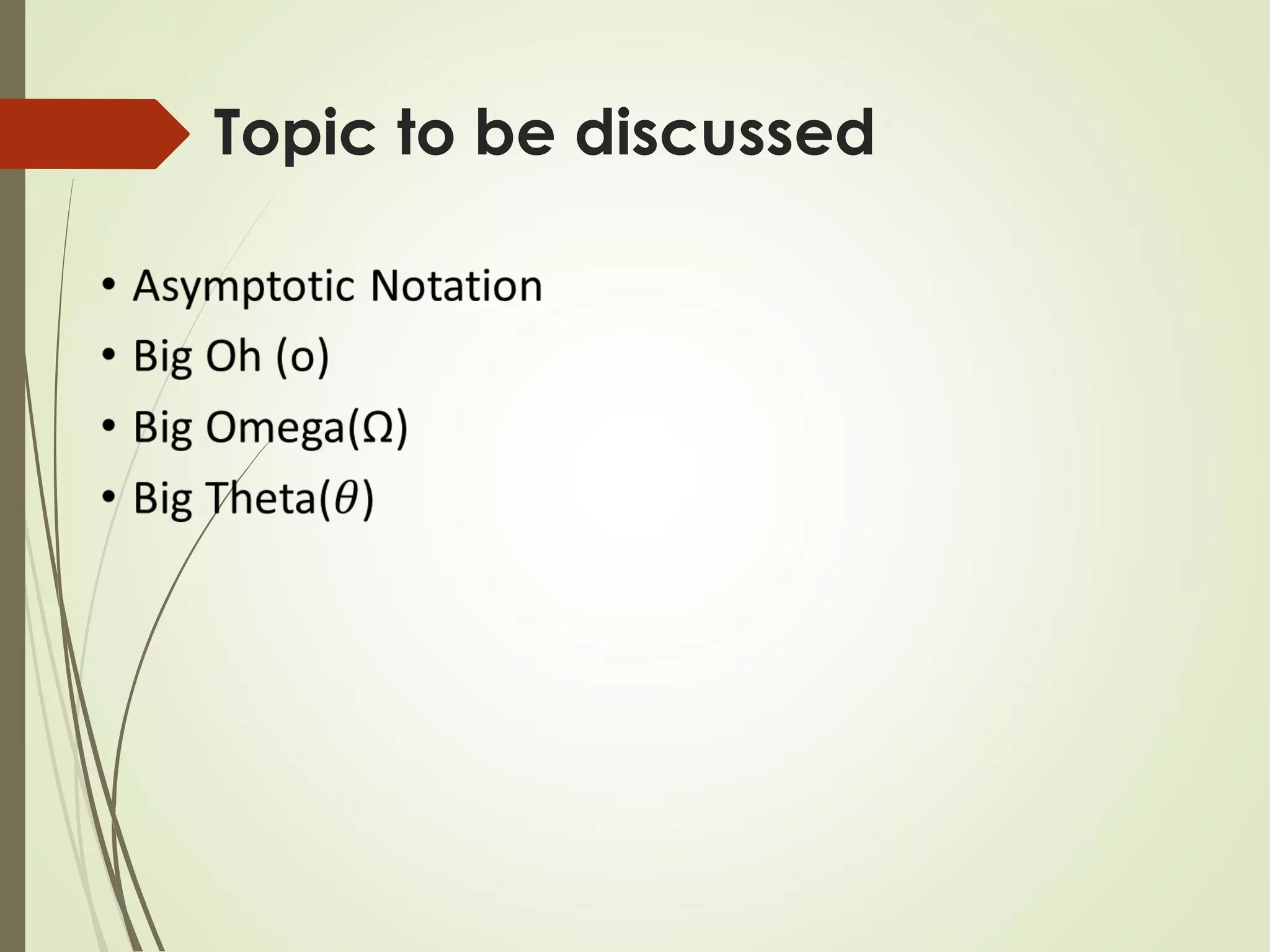 Topic to be discussed