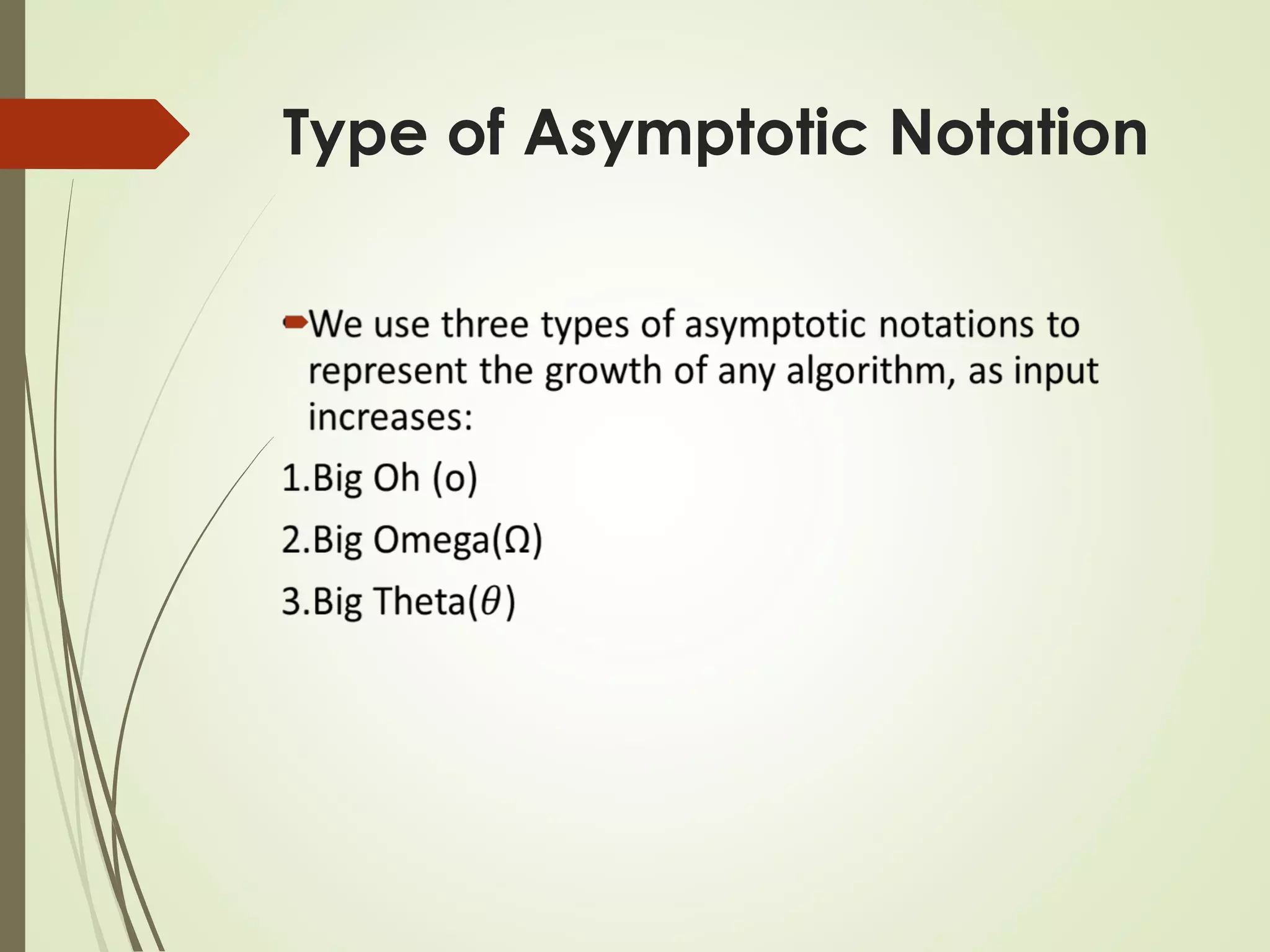 Type of Asymptotic Notation