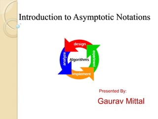 Introduction to Asymptotic Notations Presented By: Gaurav Mittal 