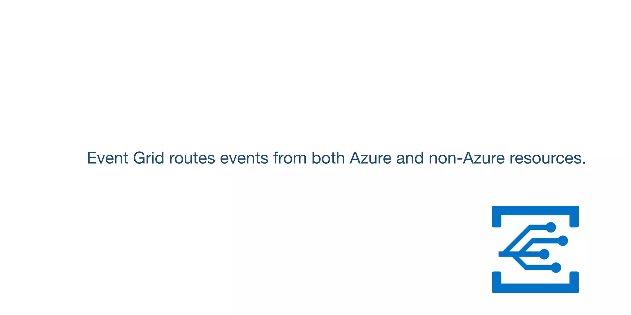 Event Grid routes events from both Azure and non-Azure resources.
 