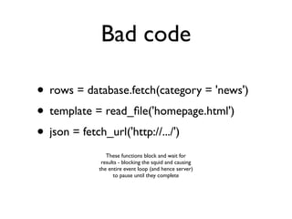 Evented I/O based web servers, explained using bunnies | PPT