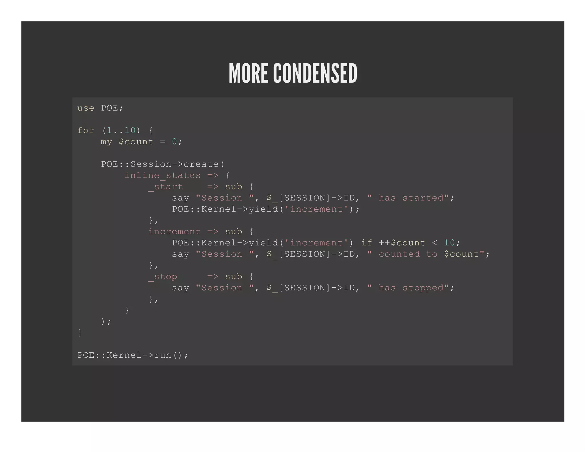 MORE CONDENSED uePE s O; fr(.1){ o 1.0    m cut=0   y$on  ;   PE:eso­cet(   O:Ssin>rae     iln_tts=      niesae >{       _tr  = u        sat  >sb{         sy"eso ,$[ESO]>D  a tre"         a Ssin" _SSIN­I,"hssatd;         PE:enl>il(iceet)         O:Kre­yed'nrmn';       }       ,       iceet= u        nrmn >sb{         PE:enl>il(iceet)i +cut<1;         O:Kre­yed'nrmn' f+$on  0         sy"eso ,$[ESO]>D  one o$on"         a Ssin" _SSIN­I,"cutdt cut;       }       ,       _tp  = u        so   >sb{         sy"eso ,$[ESO]>D  a tpe"         a Ssin" _SSIN­I,"hssopd;       }       ,     }        )   ; } PE:enl>u(; O:Kre­rn) 