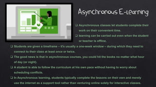 E-Learning and Types of E-Learning (Asynchronous and synchronous e ...
