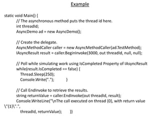 C# Asynchronous delegates | PPTX