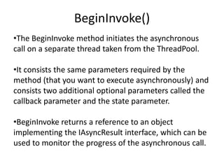C# Asynchronous delegates | PPTX