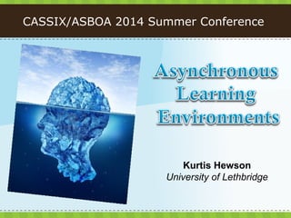 CASSIX/ASBOA 2014 Summer Conference
Kurtis Hewson
University of Lethbridge
 