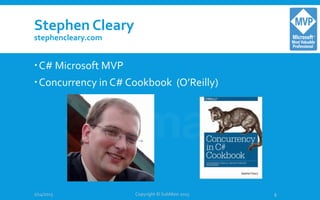 Stephen Cleary
stephencleary.com
C# Microsoft MVP
Concurrency in C# Cookbook (O’Reilly)
1/14/2015 Copyright © SubMain 2015 5
 