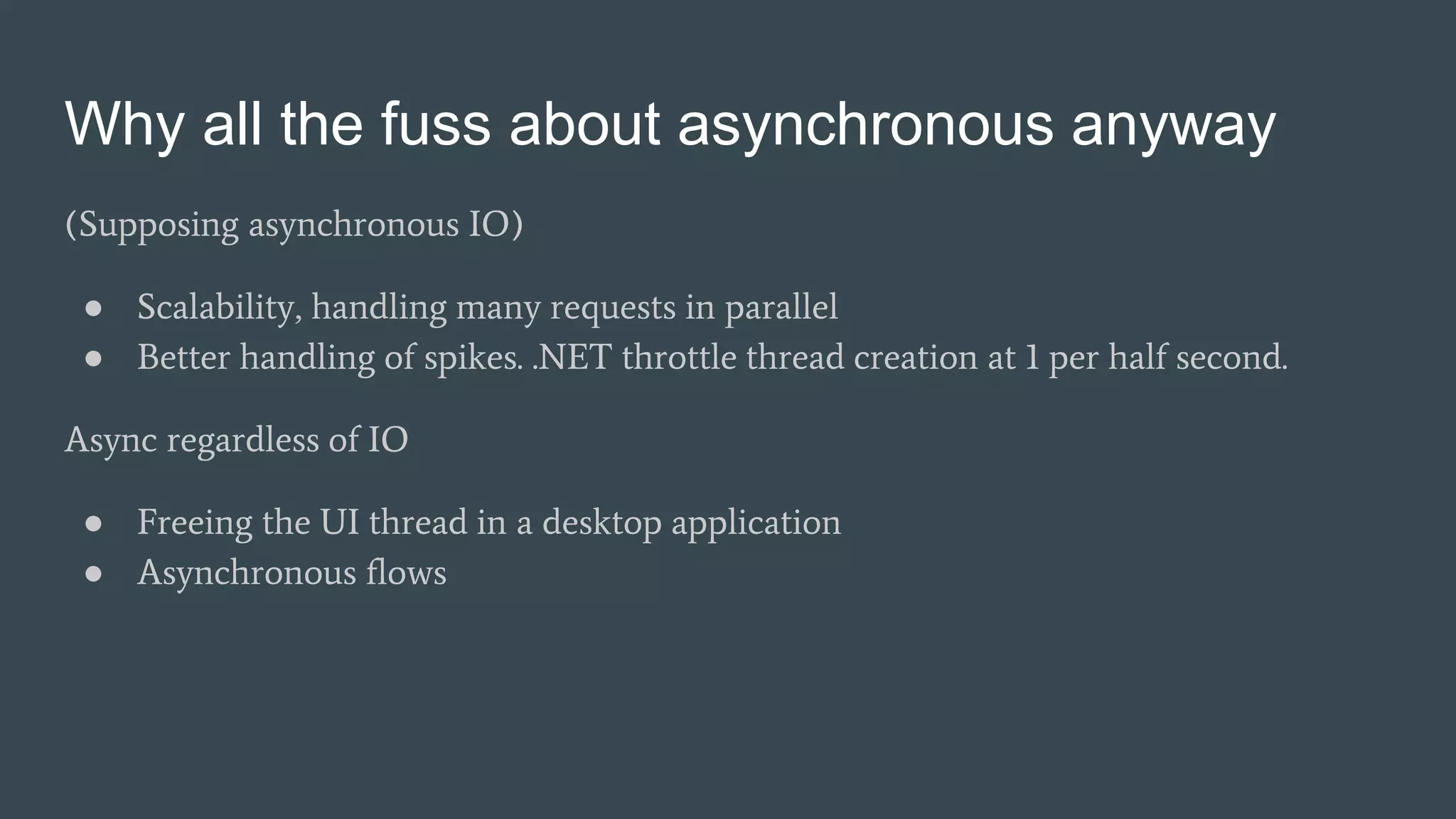 Asynchronous programming in net
