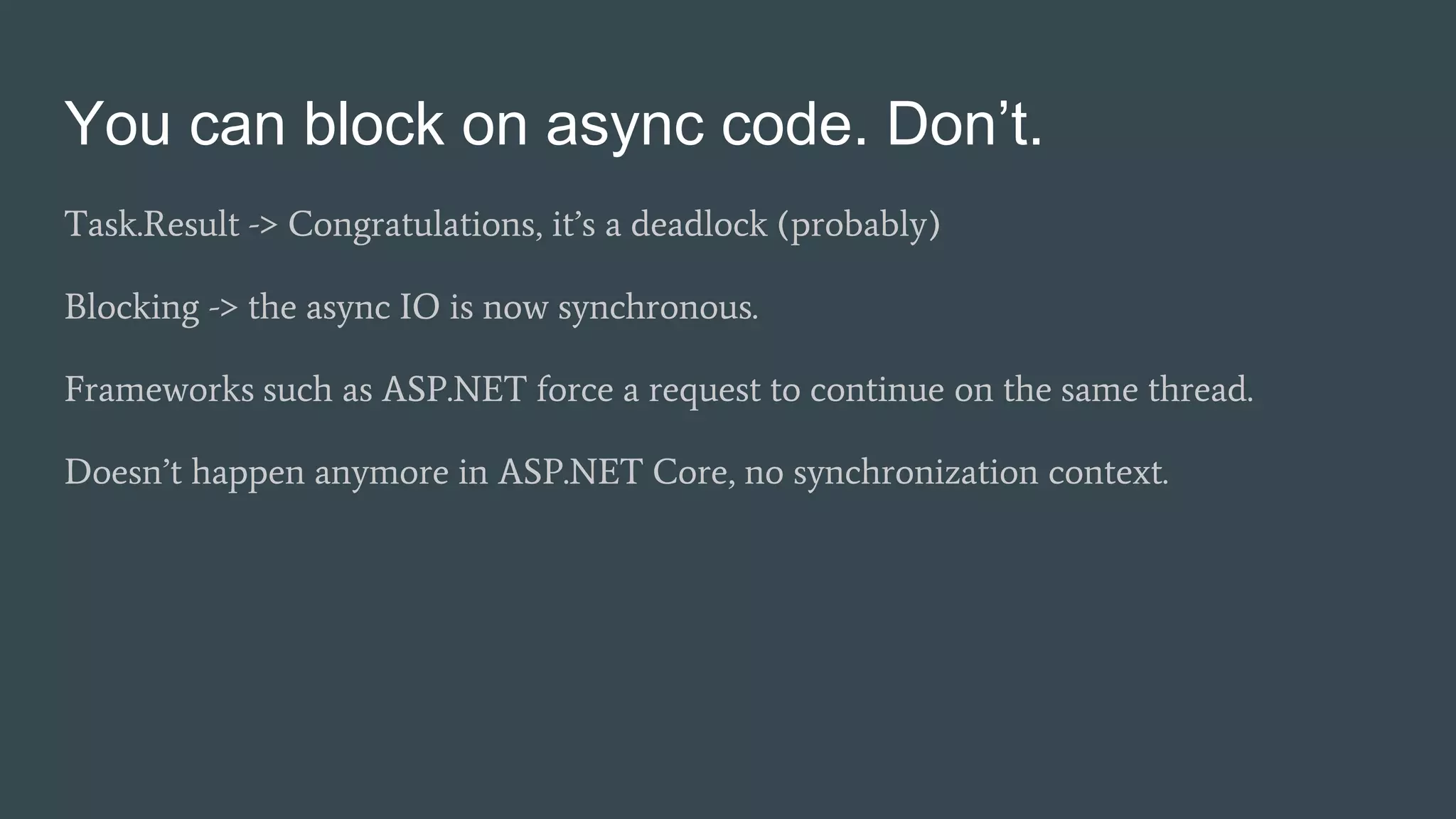 Asynchronous programming in net