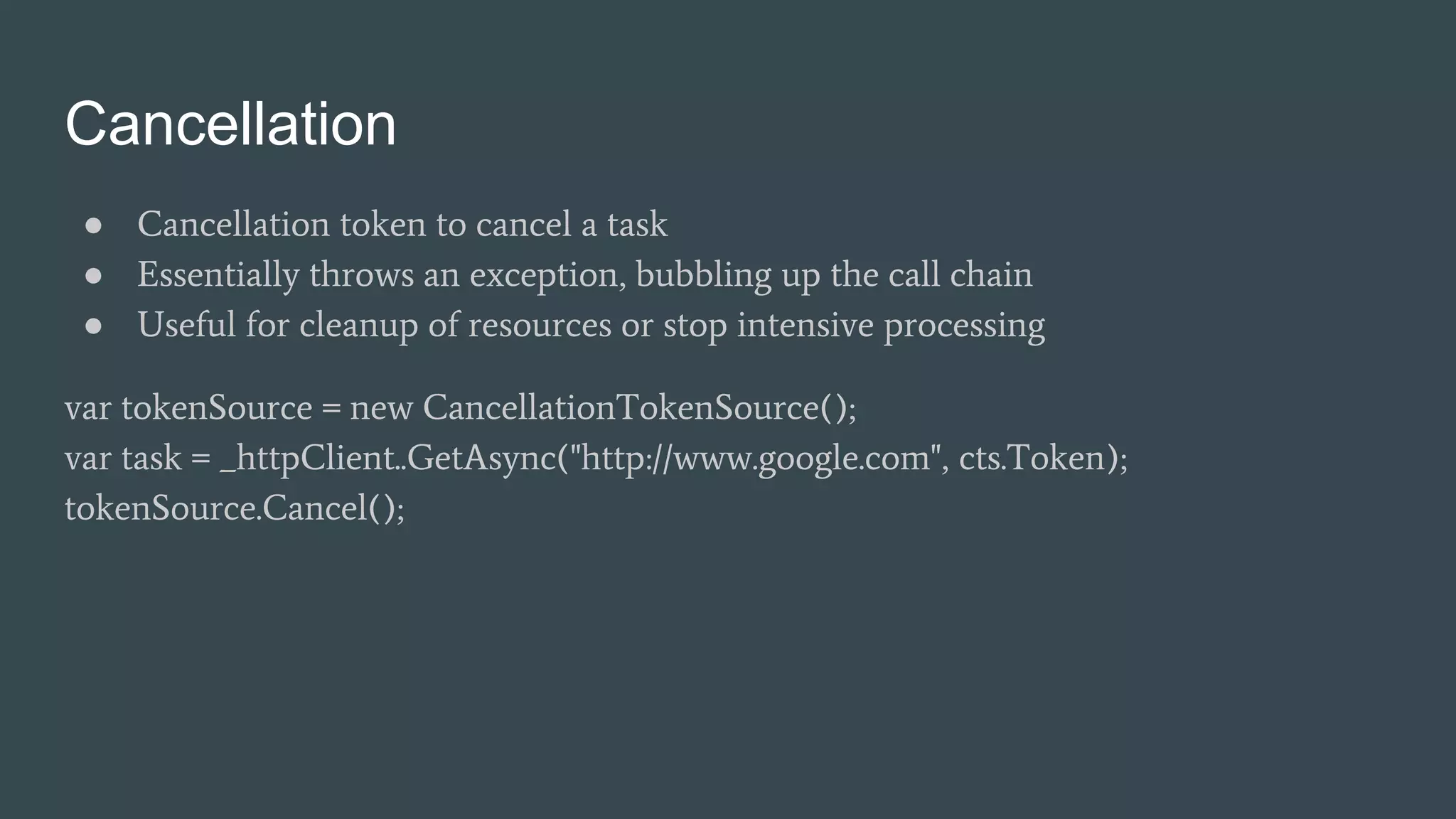 Asynchronous programming in net