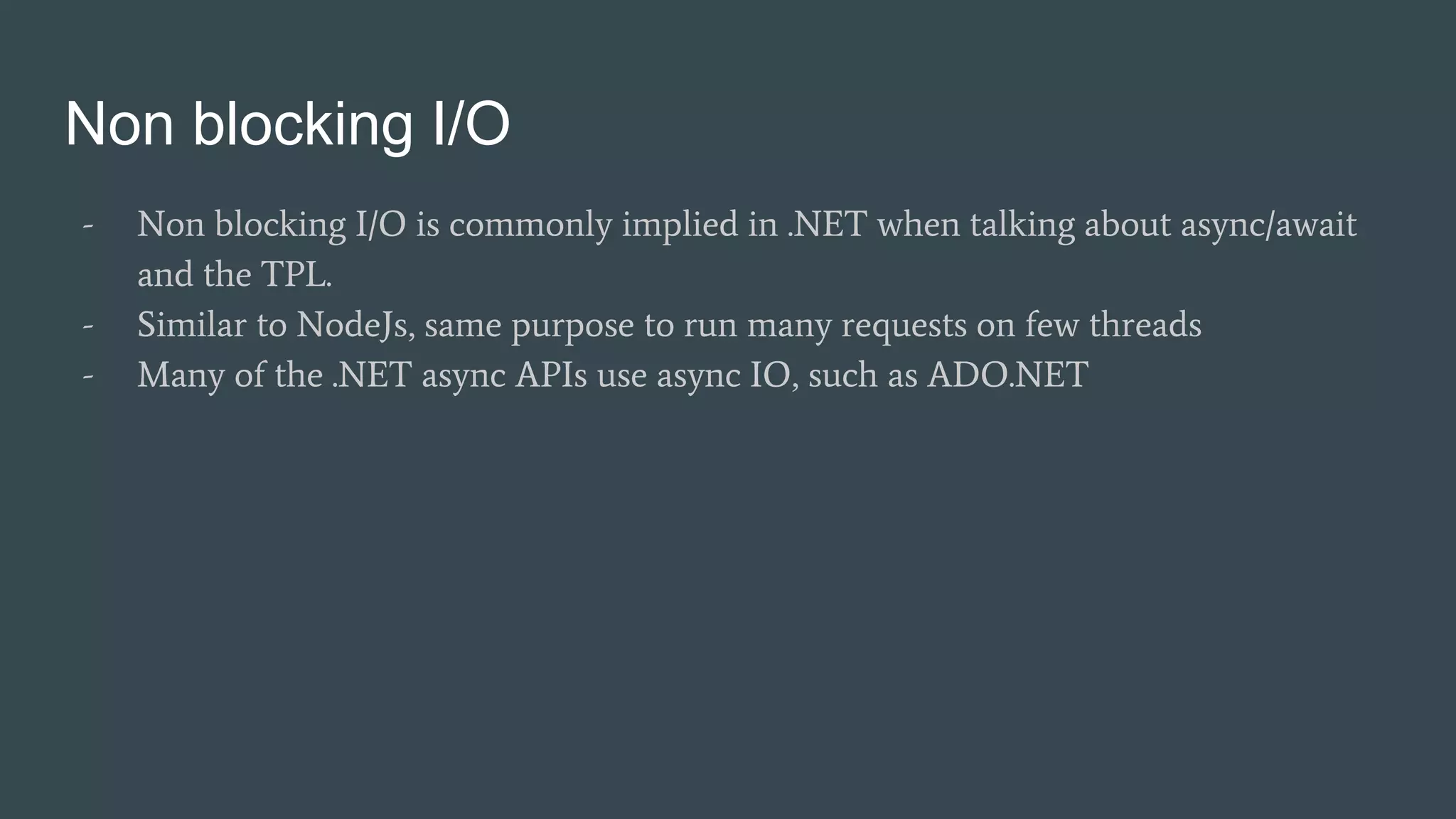 Asynchronous programming in net