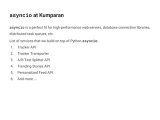 Asynchronous Python at Kumparan | PPT